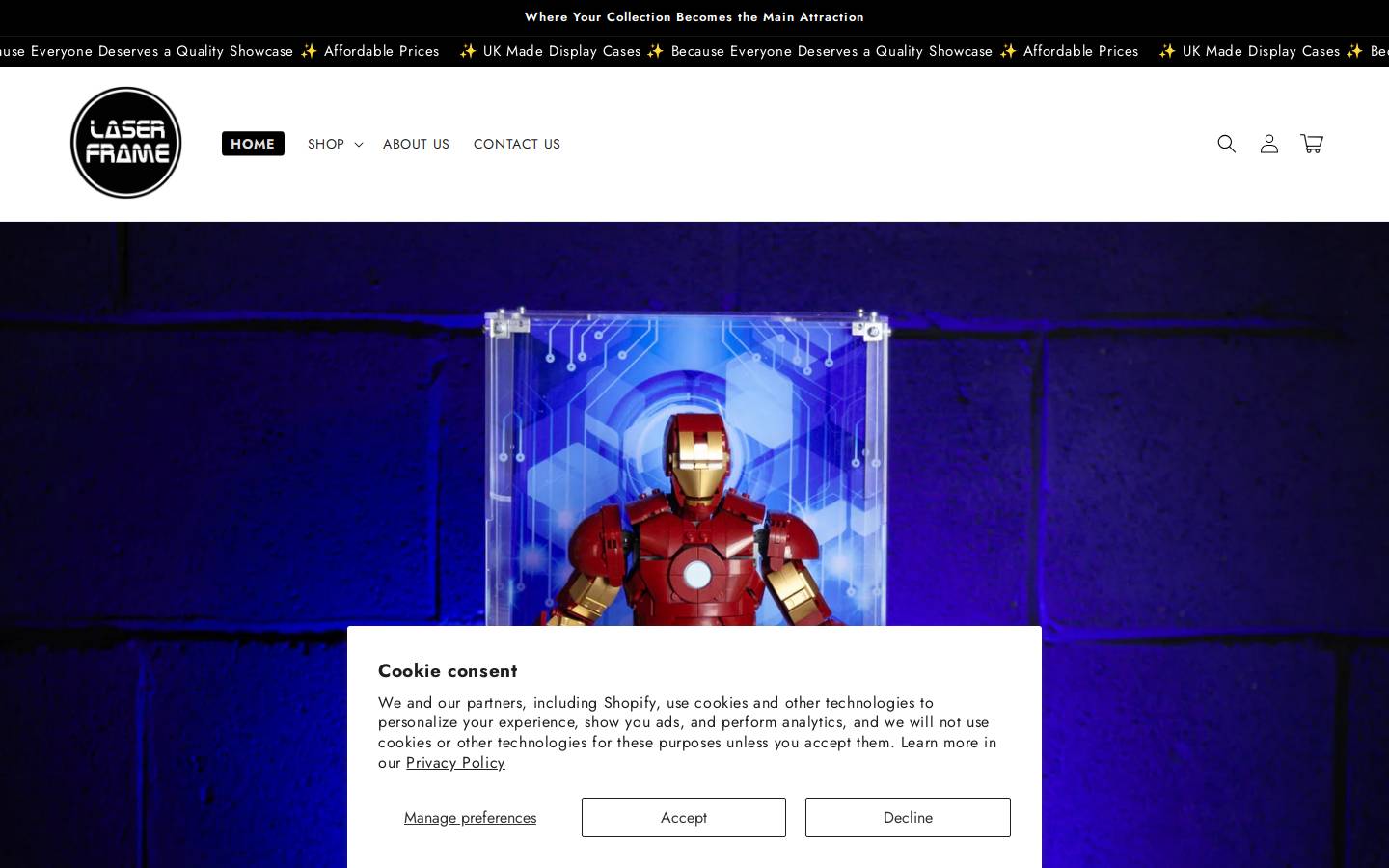 Laser Frame homepage screenshot