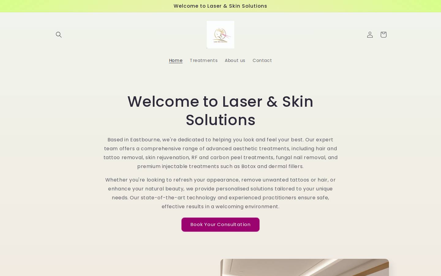 Laser Skin Solutions homepage screenshot