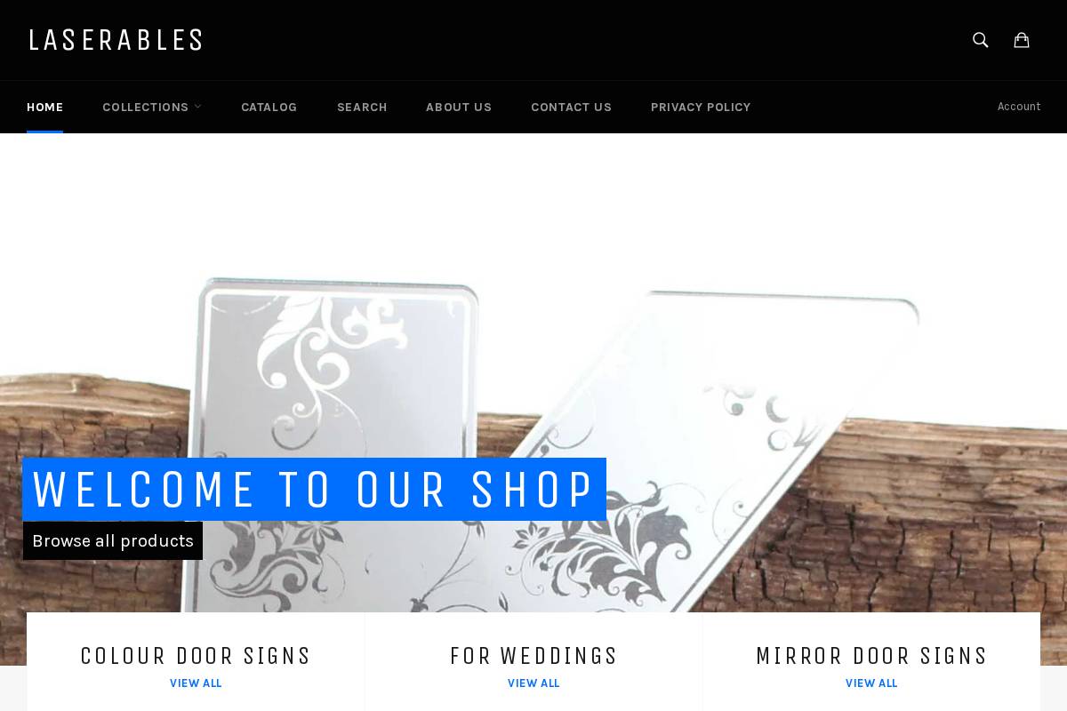 laserables.co.uk homepage screenshot