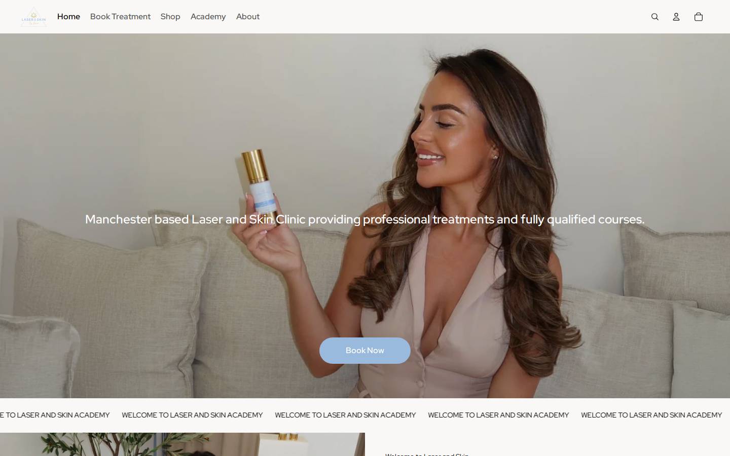 laserandskinmanchester.com homepage screenshot