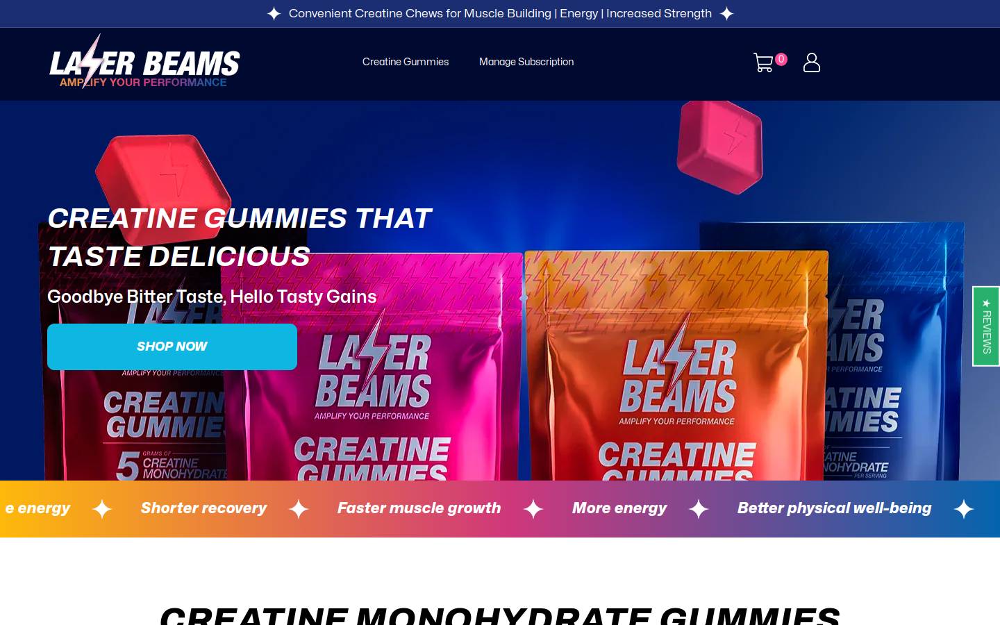 laserbeams.com homepage screenshot