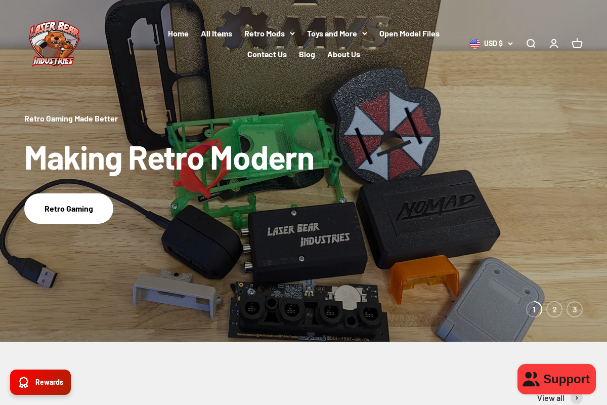 Laser Bear Industries homepage screenshot