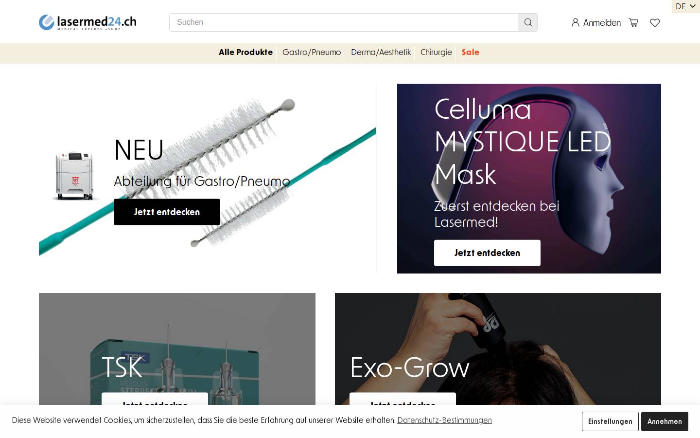 lasermed24.ch homepage screenshot