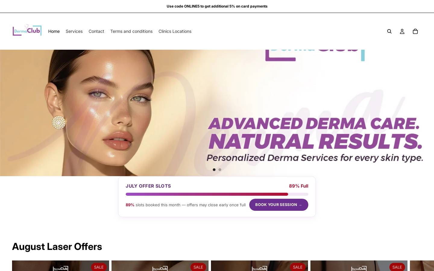 laseroomclinics.com homepage screenshot
