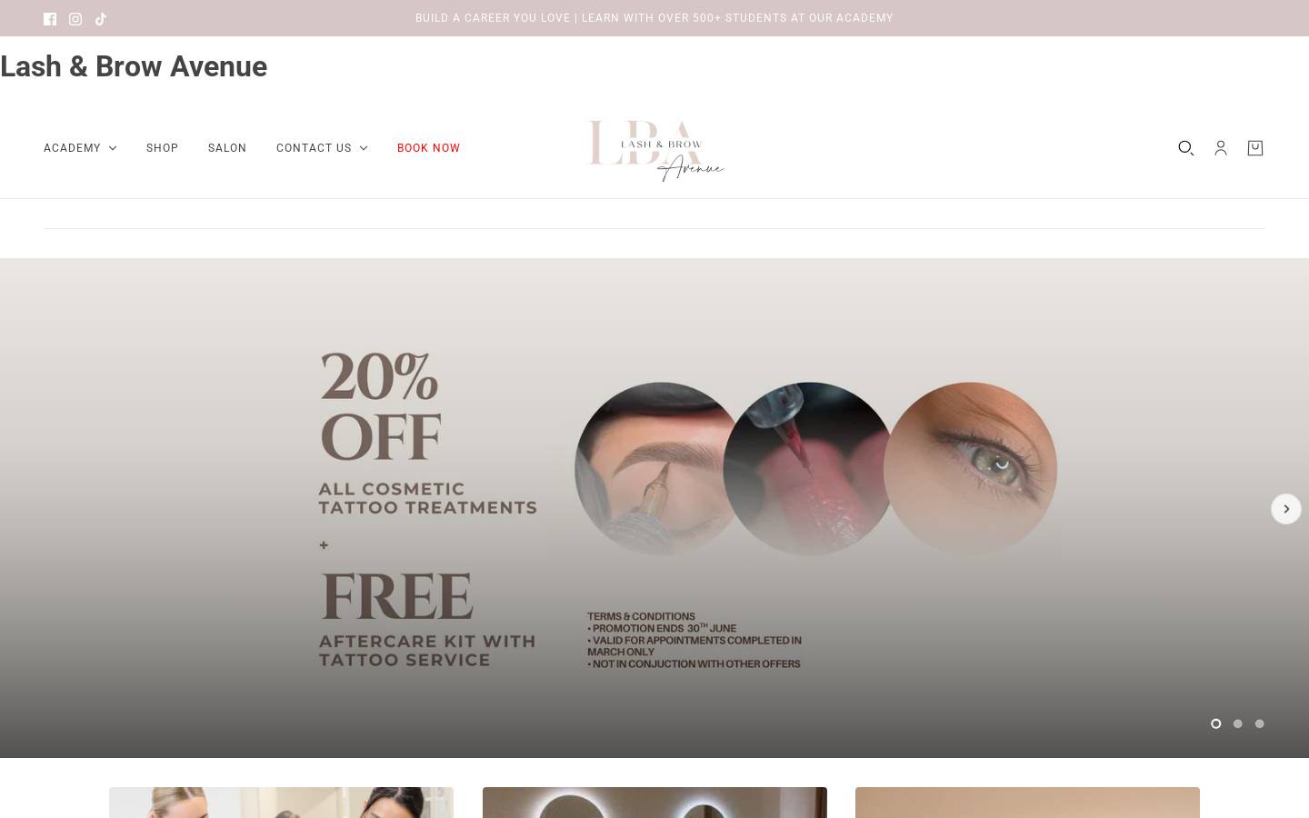 lashandbrowavenue.com.au homepage screenshot