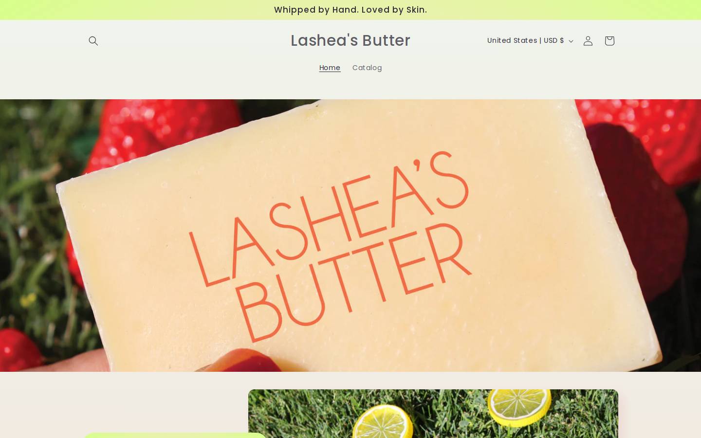 lasheasbutter.com homepage screenshot