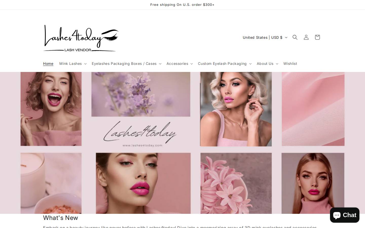 lashes4today.com homepage screenshot