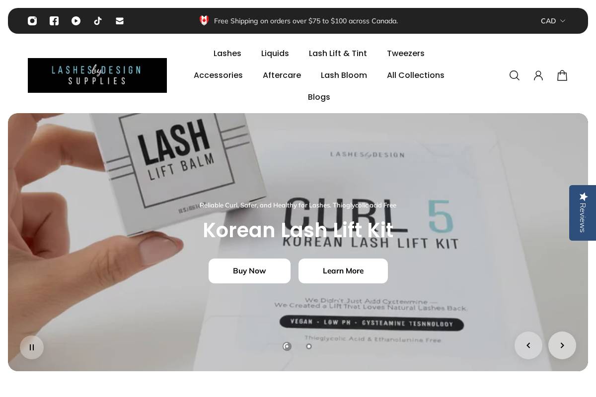 lashesbydesign.ca homepage screenshot