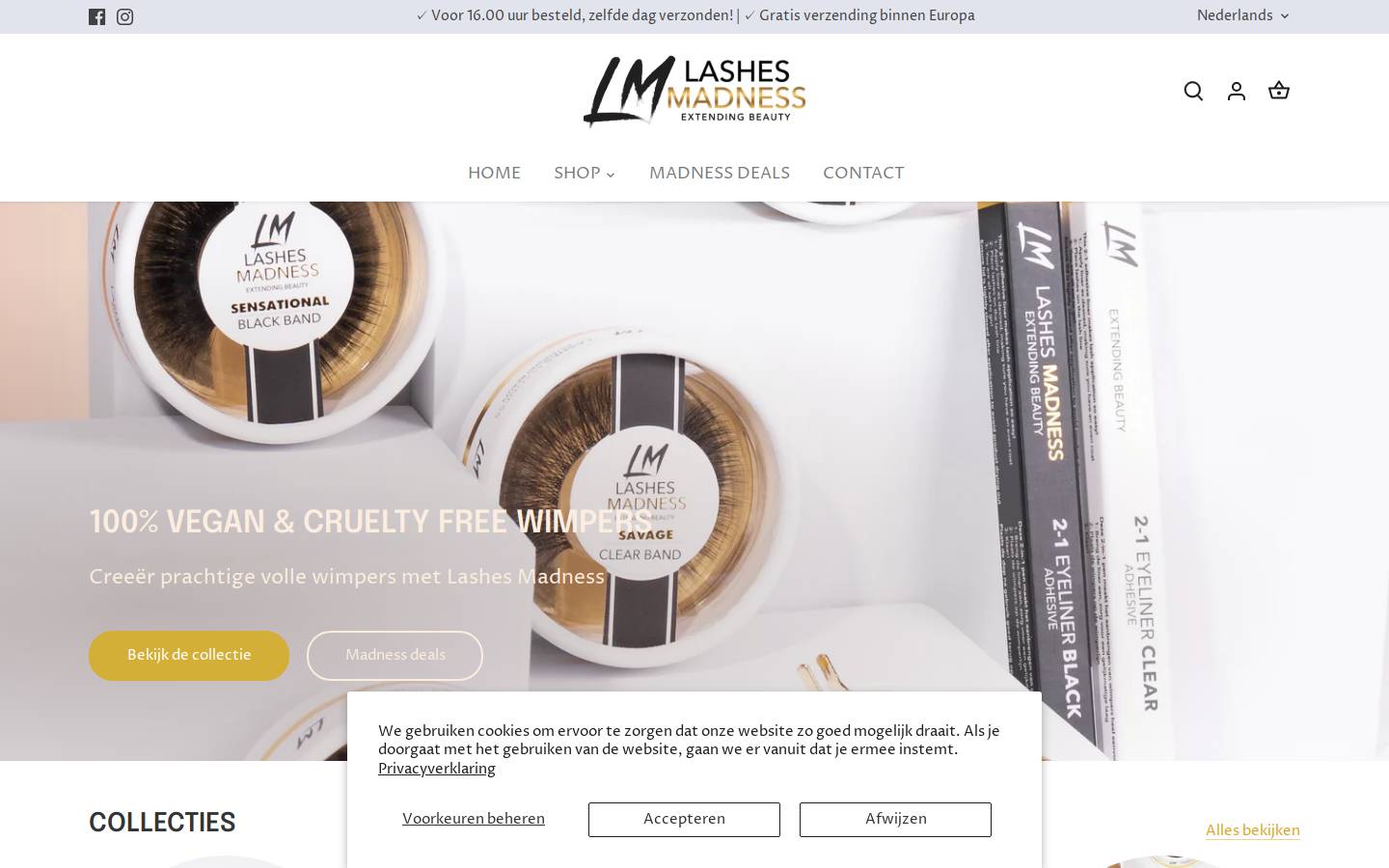 lashesmadness.com homepage screenshot