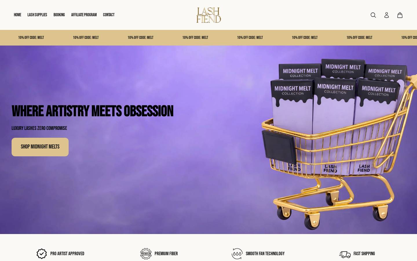 lashfiends.com homepage screenshot