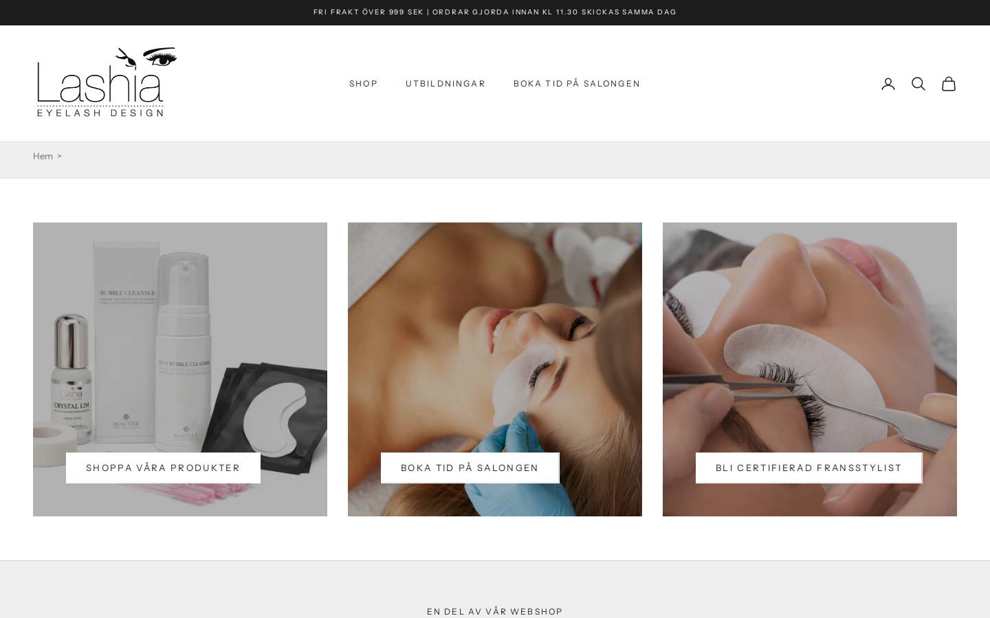 lashia.se homepage screenshot