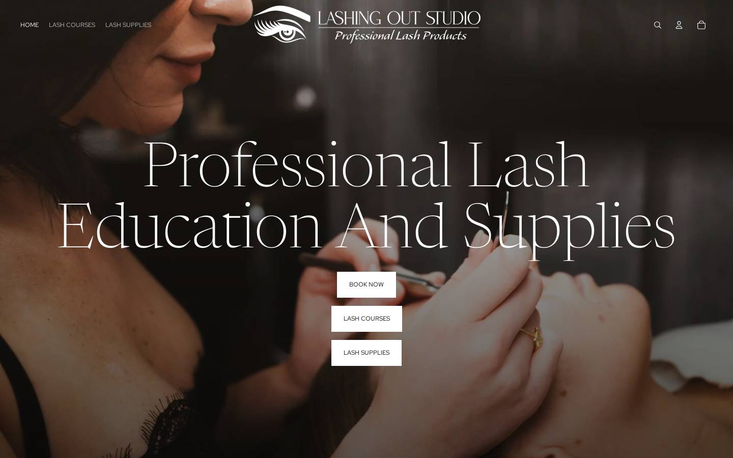 lashingoutstudio.com homepage screenshot