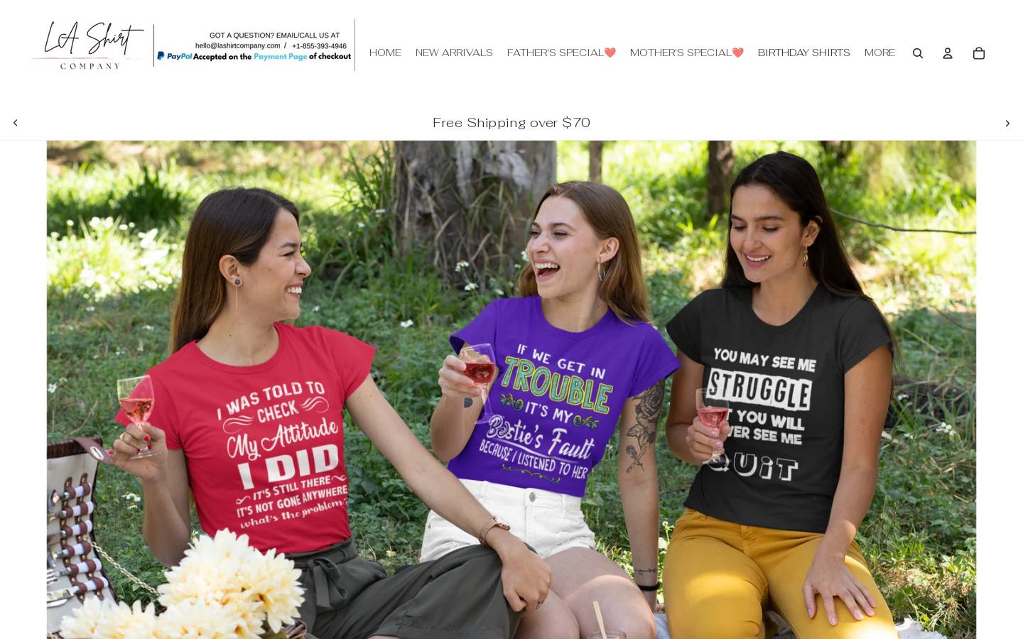 lashirtcompany.com homepage screenshot