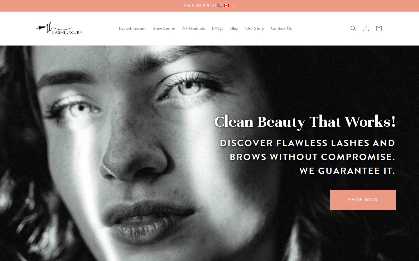 lashluxury.ca homepage screenshot