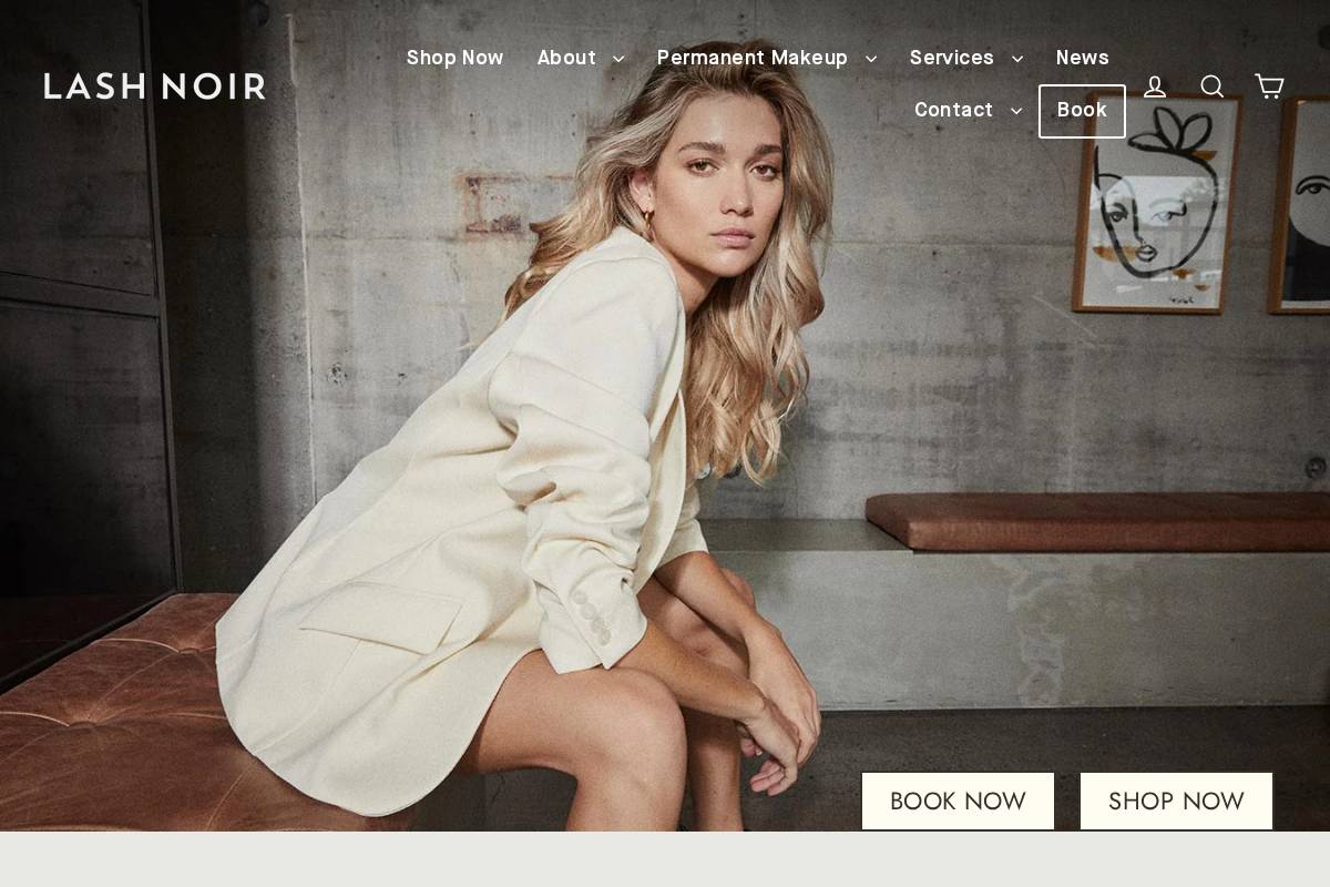Lash Noir homepage screenshot