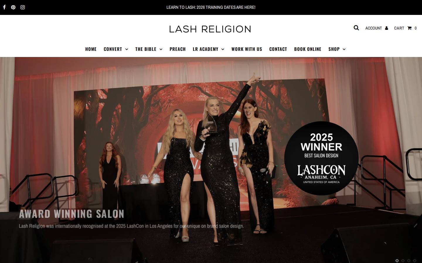 lashreligion.co.nz homepage screenshot