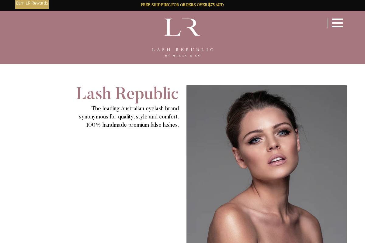 lashrepublic.com.au homepage screenshot