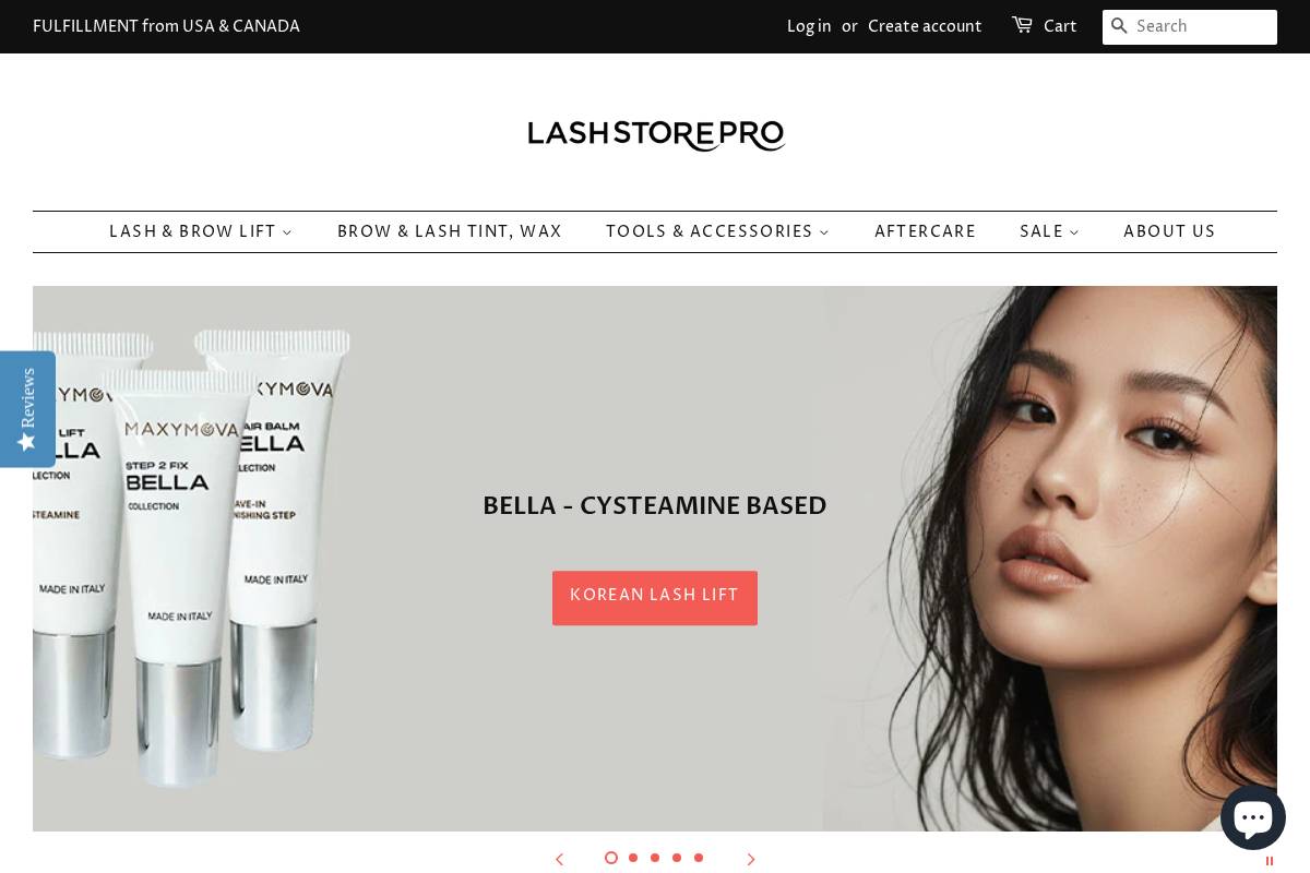 lashstorepro.ca homepage screenshot