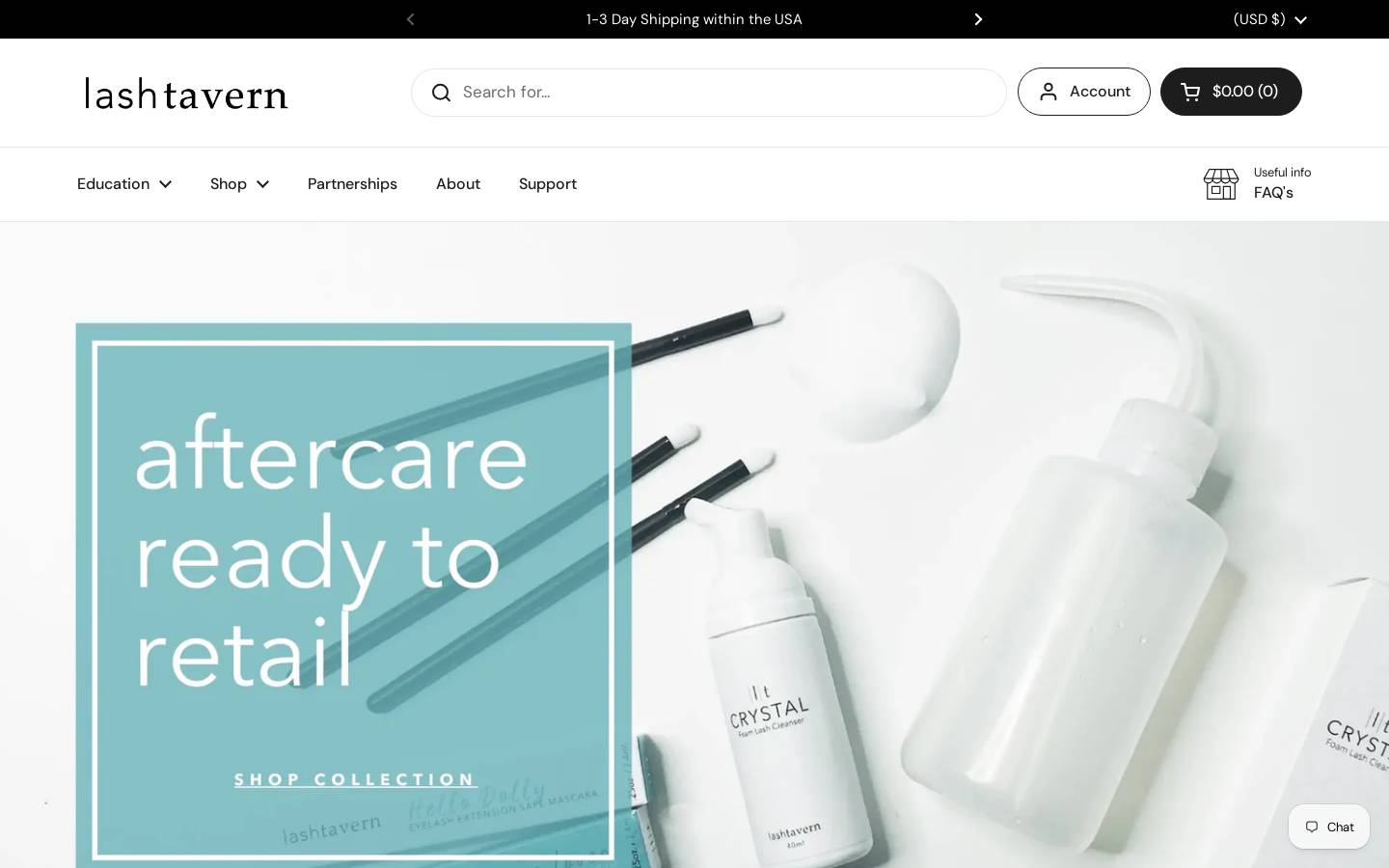 Lash Tavern Eyelash Extension Supplies homepage screenshot