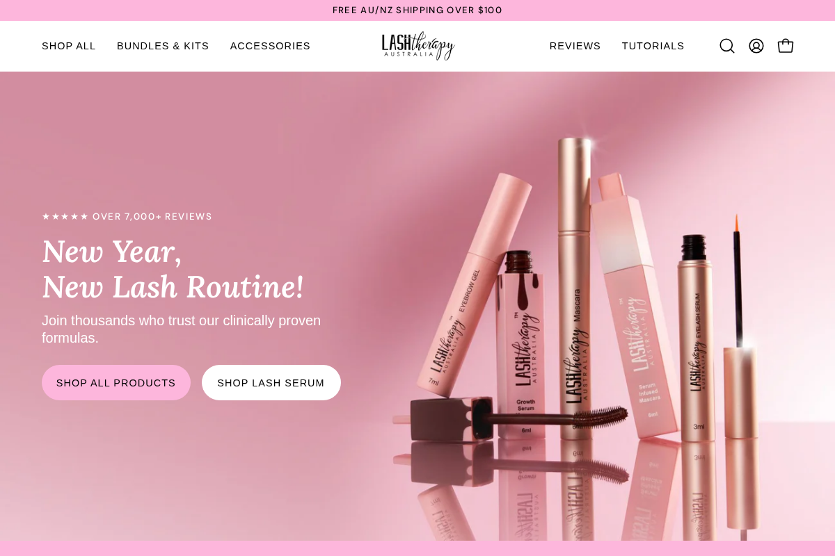 Lashtherapyaustralia homepage screenshot
