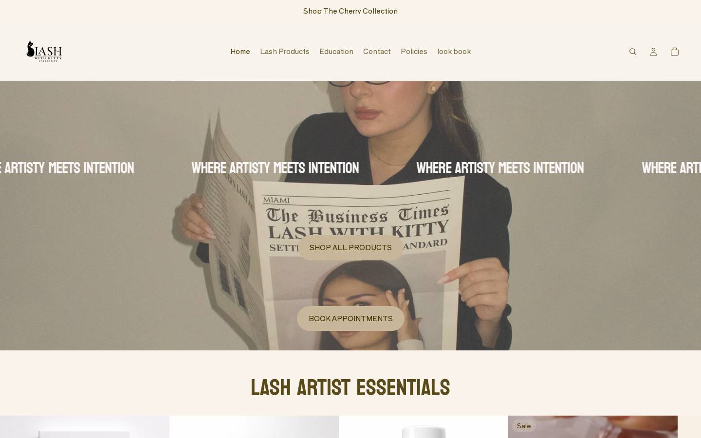 lashwithkitty.com homepage screenshot