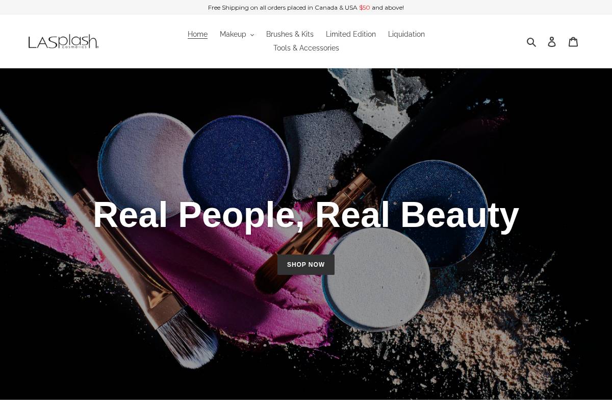 lasplashcosmetics.ca homepage screenshot