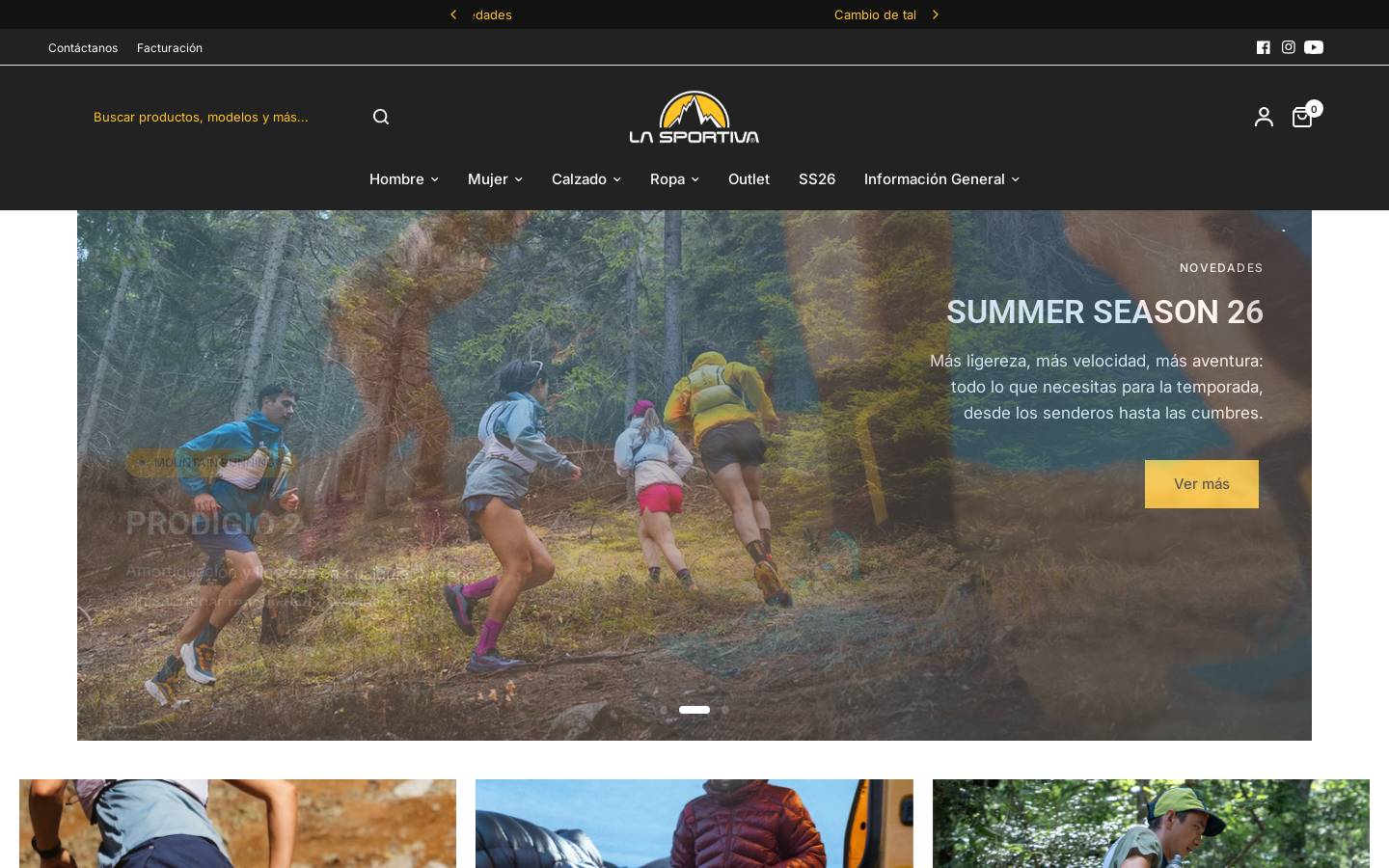 La Sportiva homepage screenshot