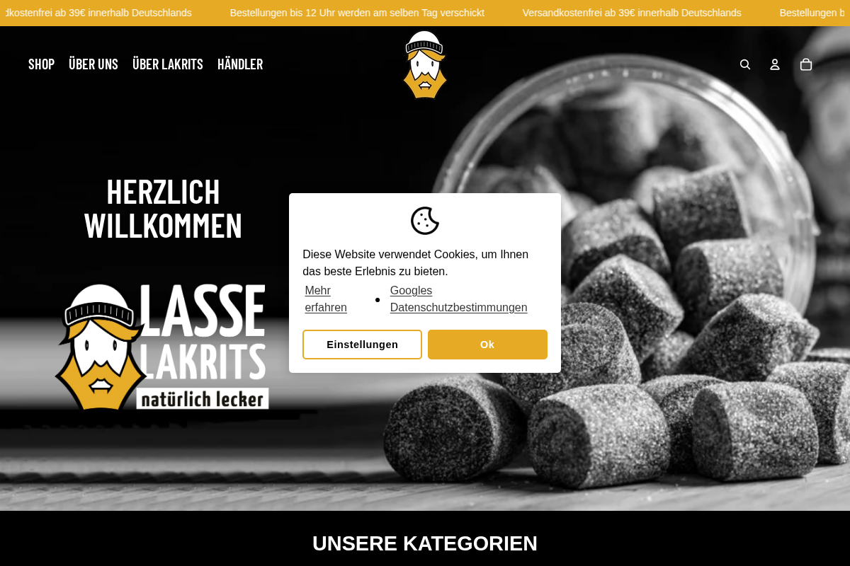 LASSE LAKRITS homepage screenshot