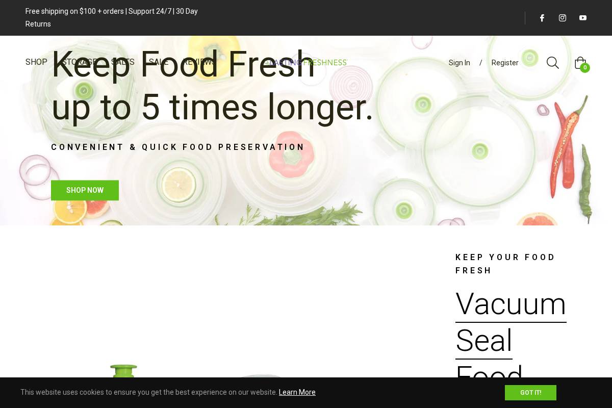 lastingfreshness.com homepage screenshot