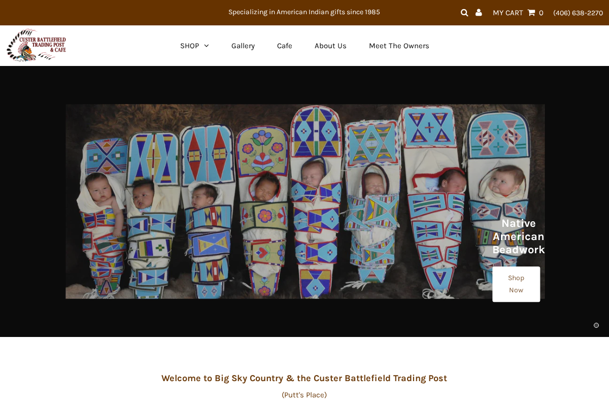 Custer Battlefield Trading Post Company homepage screenshot