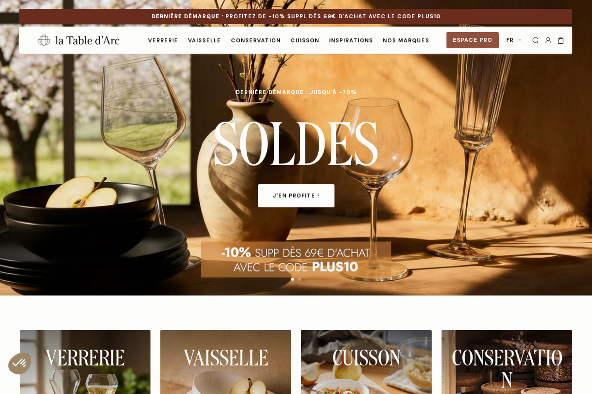 La Table d'Arc homepage screenshot