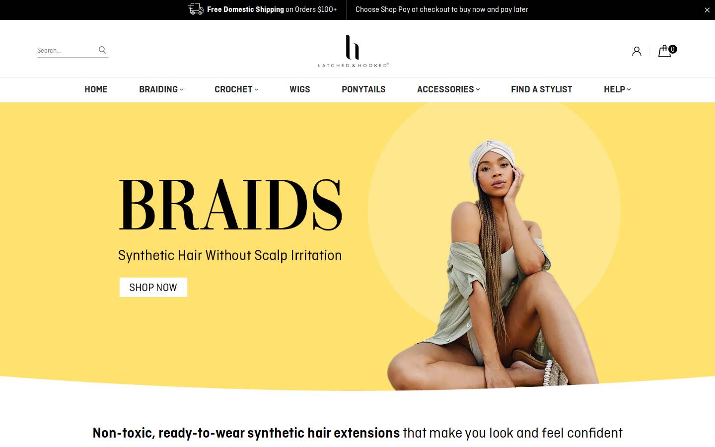 latchedandhooked.com homepage screenshot