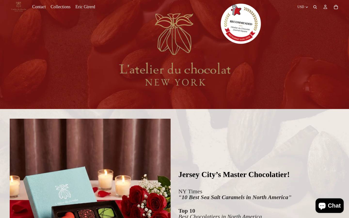 latelierduchocolatnj.com homepage screenshot