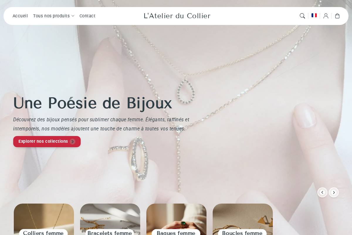 latelierducollier.com homepage screenshot