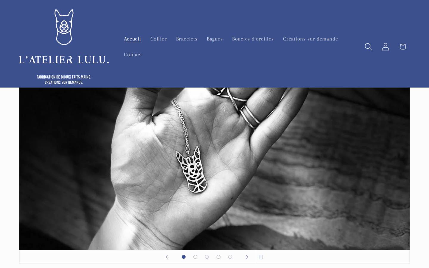 Latelierlulu homepage screenshot
