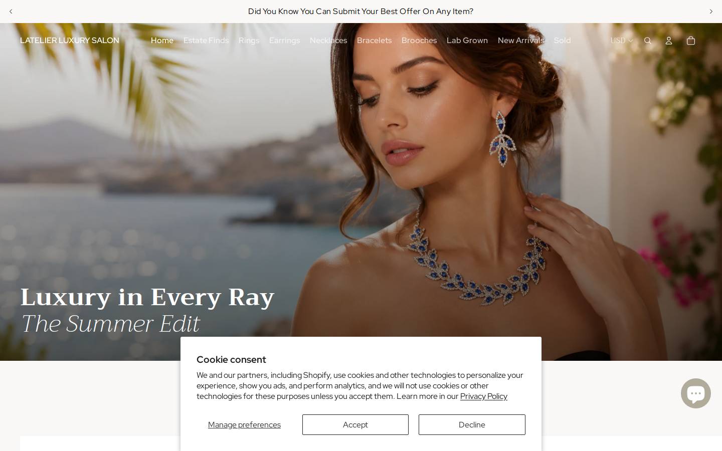 Latelier Luxury Salon homepage screenshot