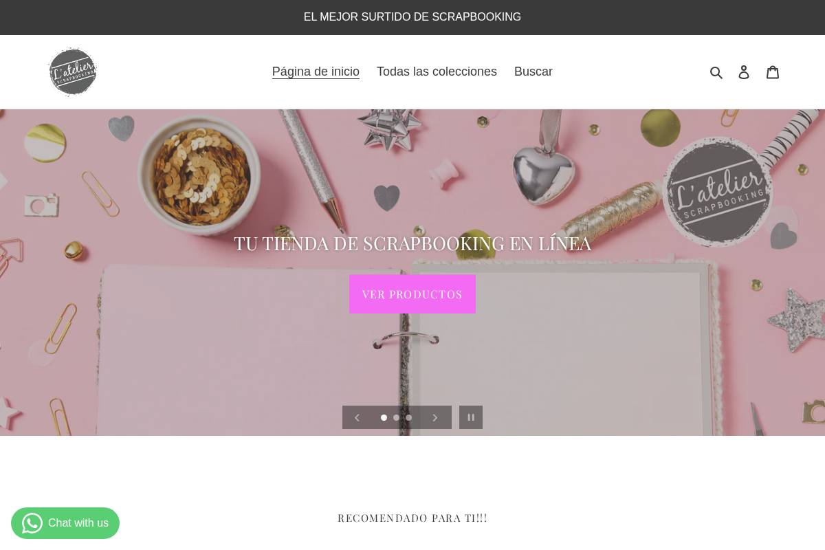 latelierscrapbooking.com homepage screenshot