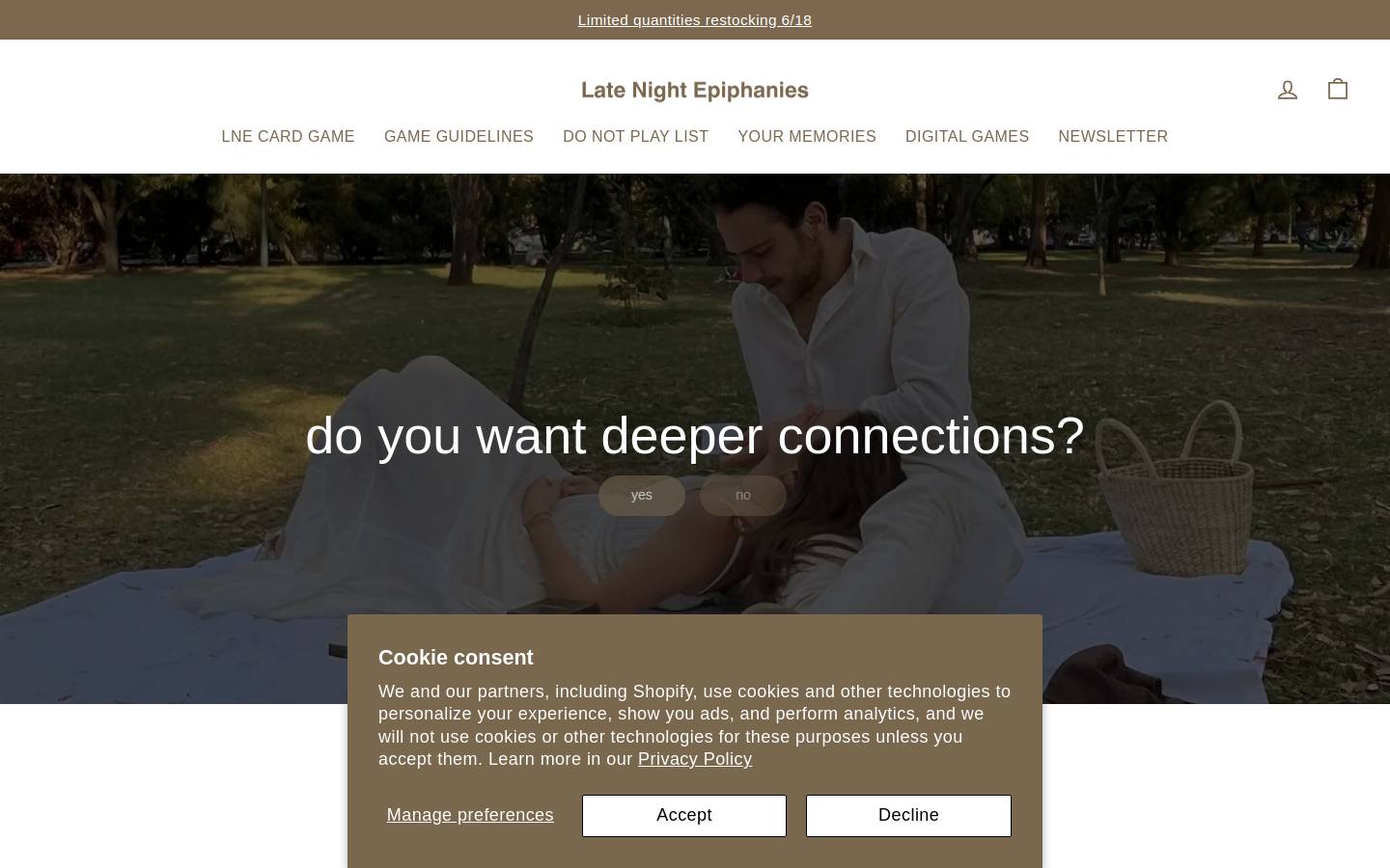 latenightepiphanies.com homepage screenshot