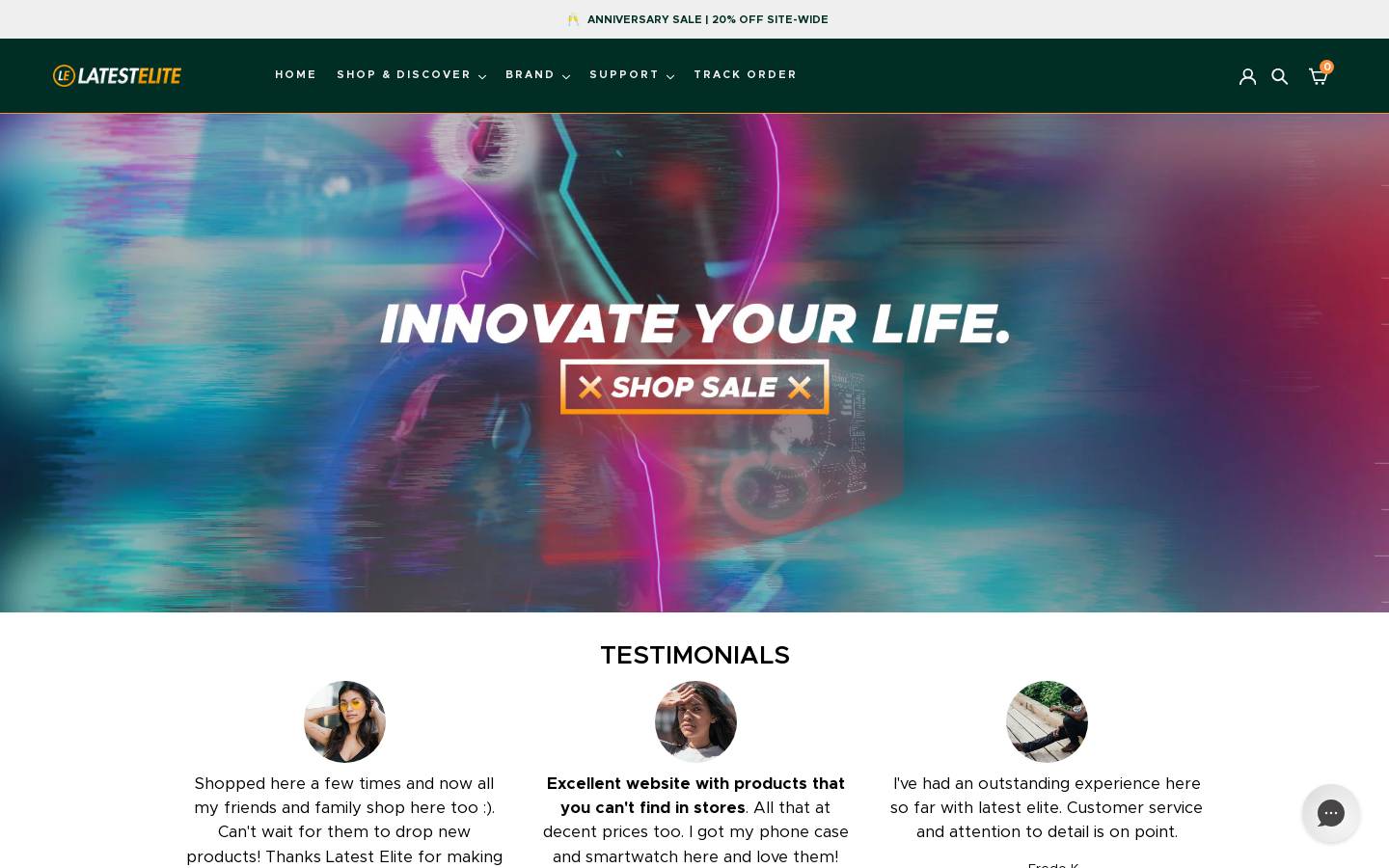 Latestelite homepage screenshot