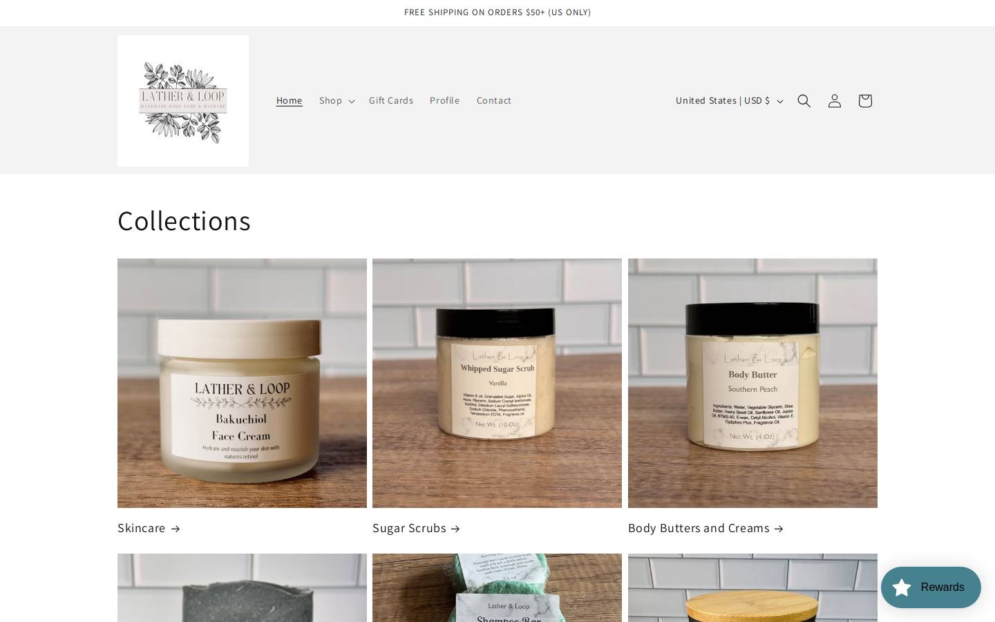 latherandloop.shop homepage screenshot