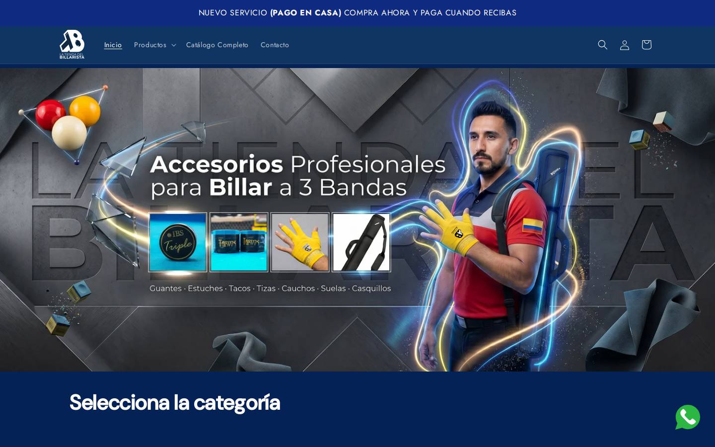 latiendadelbillarista.com homepage screenshot