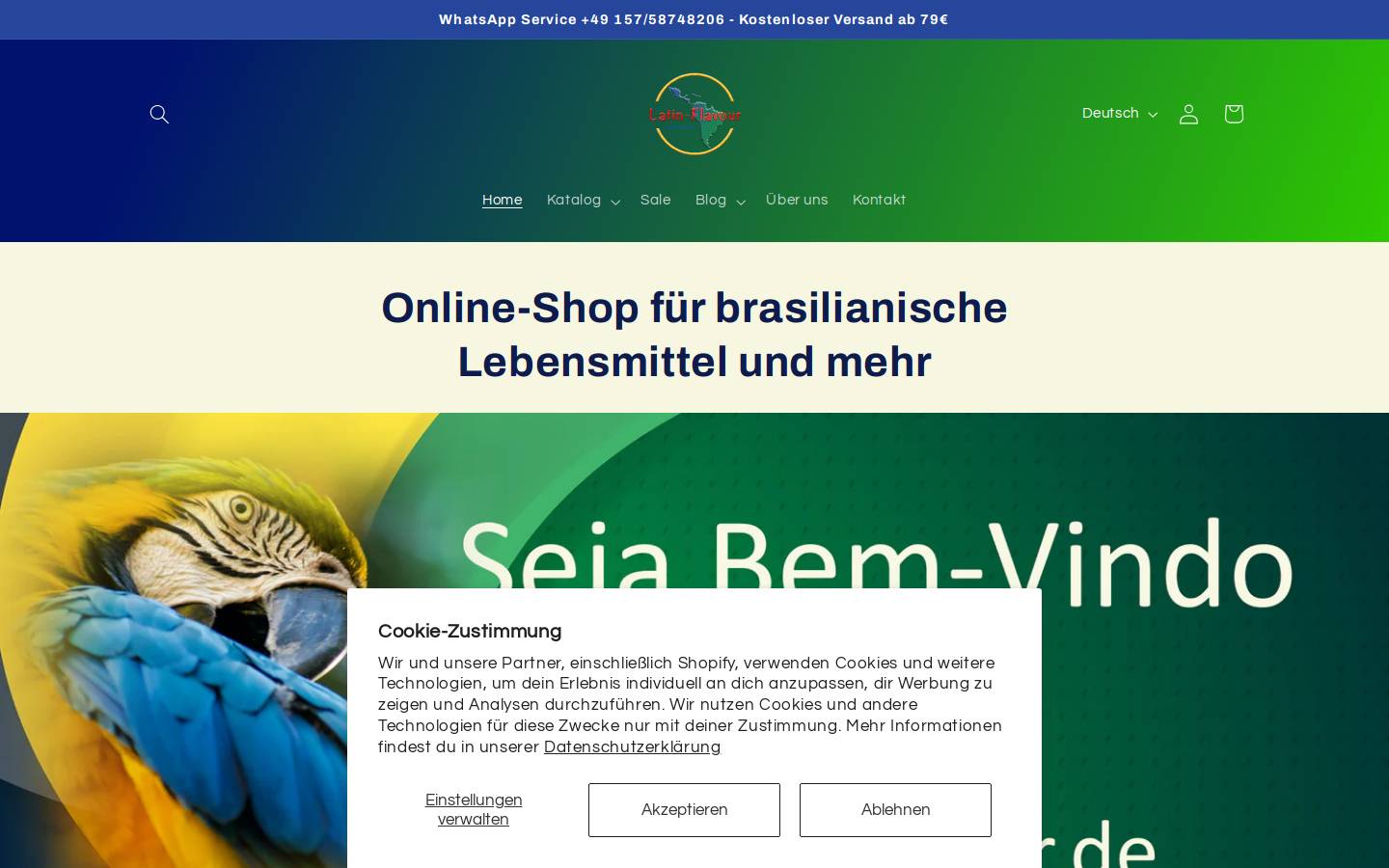 Latin Flavour homepage screenshot