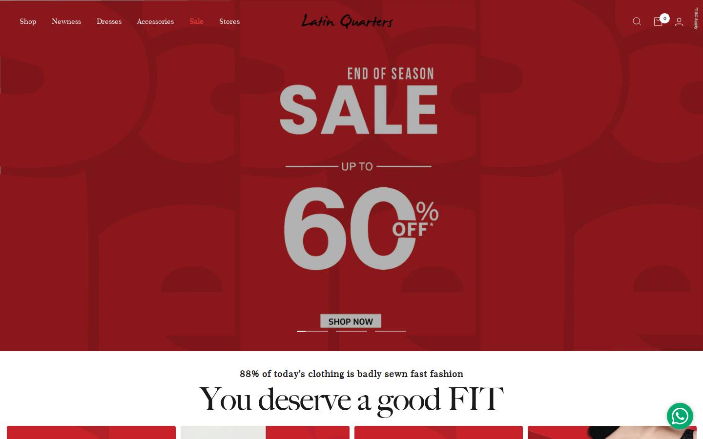 latin-quarters.com homepage screenshot