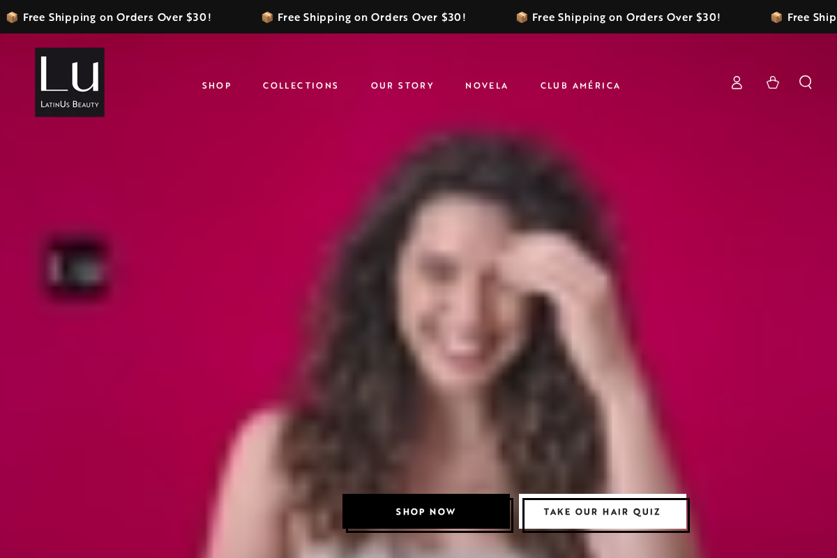 LatinUs Beauty homepage screenshot