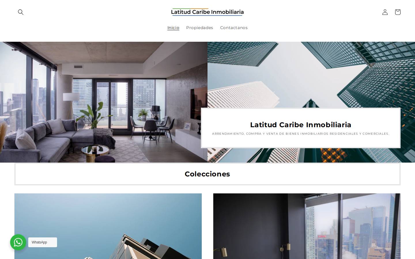 latitudcaribeinmobiliaria.com homepage screenshot
