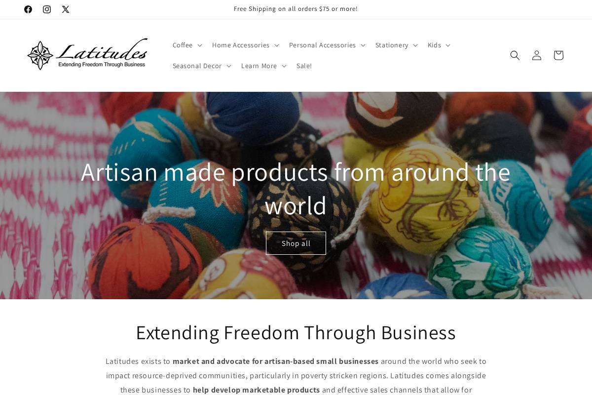 latitudestore.com homepage screenshot