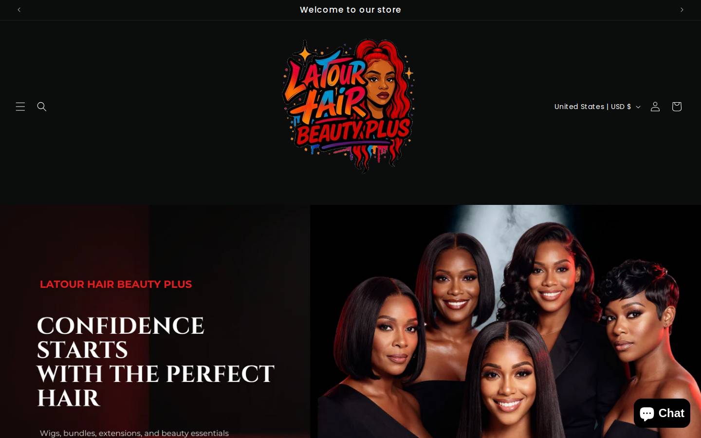 latourhairbeautyplus.com homepage screenshot