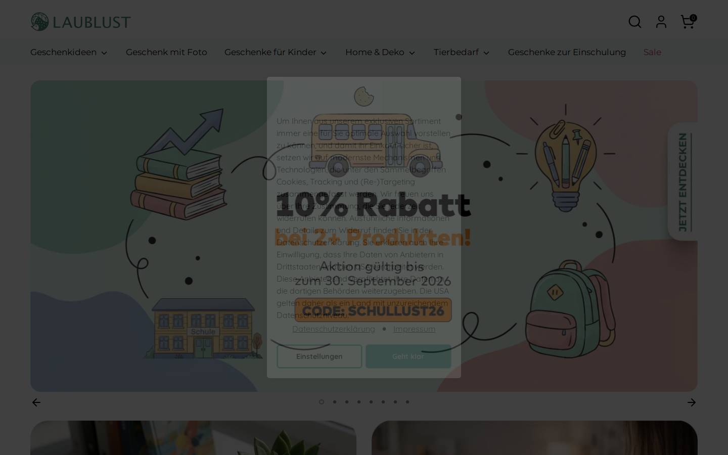 LAUBLUST homepage screenshot