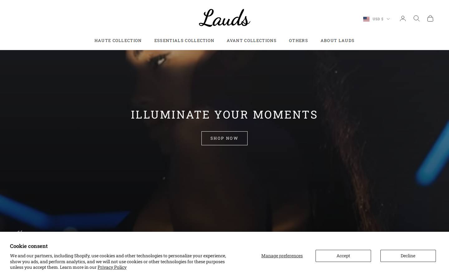 Lauds homepage screenshot