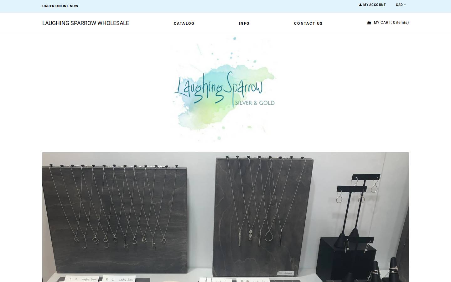 laughingsparrowwholesale.com homepage screenshot